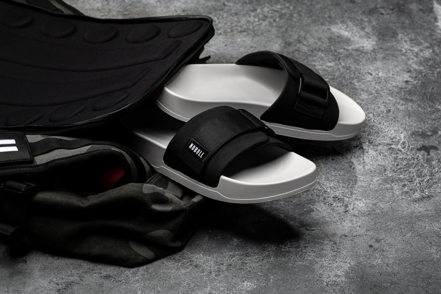 Chanclas Ajustables Nobull Para Hombre Negro Marfil
