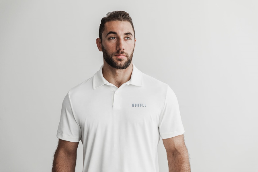 Polo Ligero Texturizado De Hombre Nobull (camuflaje) Blanco