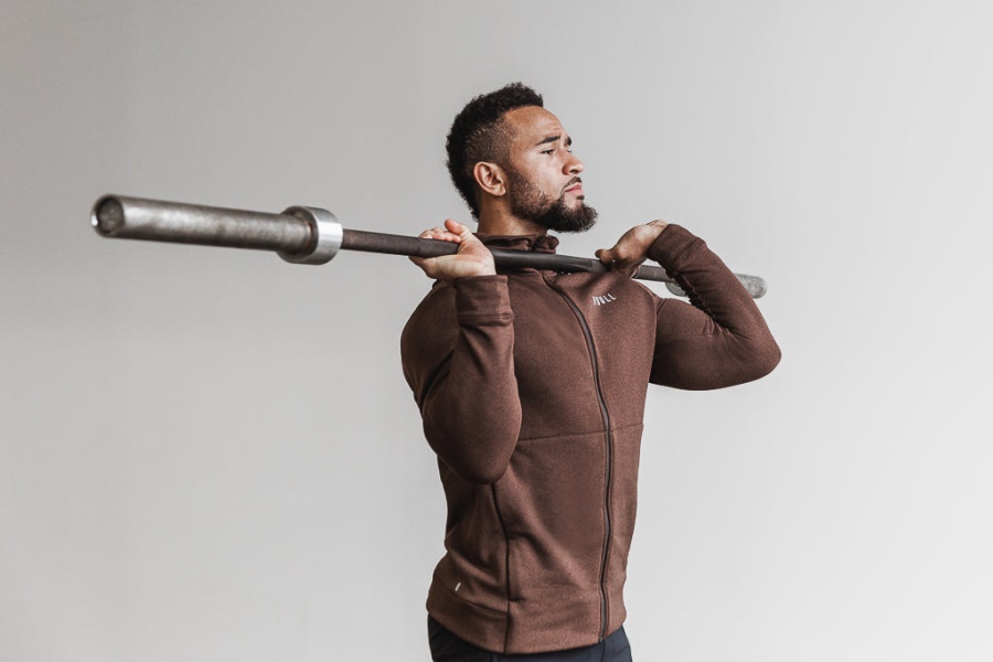 Sudadera Con Capucha Y Cremallera Nobull Performance Para Hombre Moca